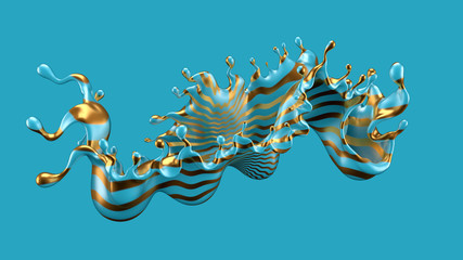 Plakat abstrakcja fala spirala 3d