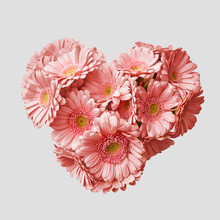 Heart-shaped Bouquet Of Pink Gerberas