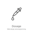 © MacroOne - dosage icon vector from web design and programming collection. Thin line dosage outline icon vector illustration. Outline, thin line dosage icon for website design and mobile, app development.