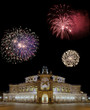 Semperoper Dresden mit Feuerwerk