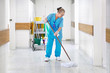 © Per Swantesson/Stocksy - Cleaning woman at hospital