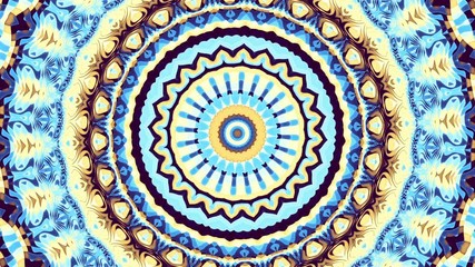 Poster - Spinning abstract magic circle. Esoteric cosmic mandala. Loop footage.