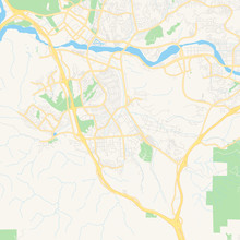 Empty Vector Map Of Santa Clarita, California, USA