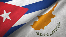 Cuba And Cyprus Two Flags Textile Cloth, Fabric Texture