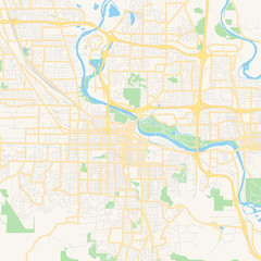 Poster - Empty vector map of Eugene, Oregon, USA