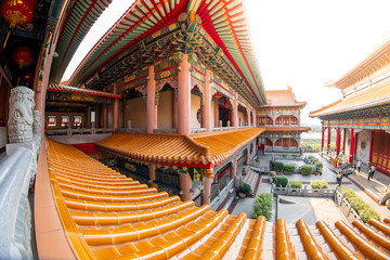 Wall Mural - Bang Bua Thong,Nonthaburi, Thailand - 17 January 2019: Borom Racha Kanchanaphisek Temple (Leng Nei Yi Temple 2) place of worship for Chinese descent. Designed with Chinese architecture