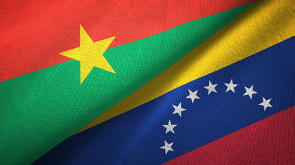 Burkina Faso and Venezuela two flags textile cloth, fabric texture