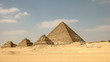low angle shot of pyramids at giza near cairo
