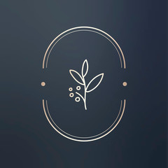 Wall Mural - Minimal botanical badge design