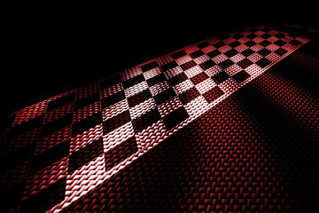 carbon fiber background. checkered pattern. 3d illustration material design.