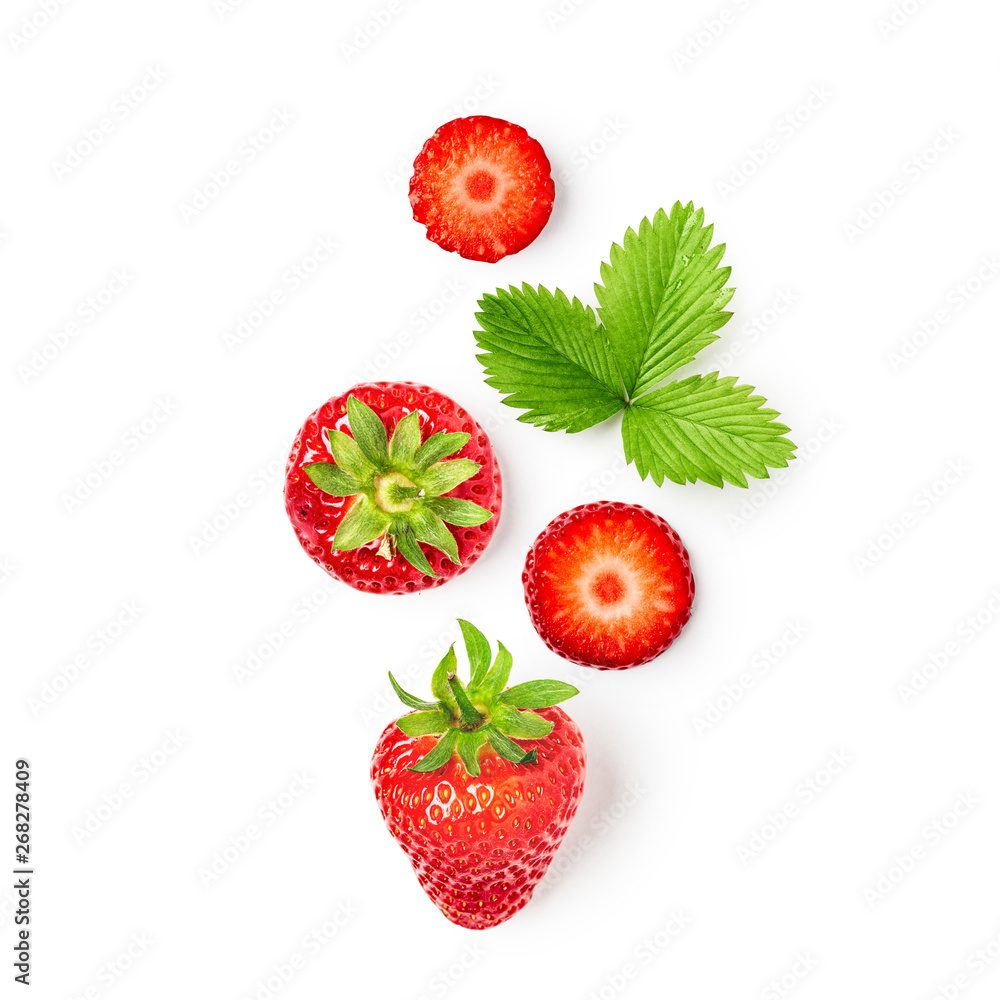 Strawberry spring fruits set - obrazy, fototapety, plakaty 