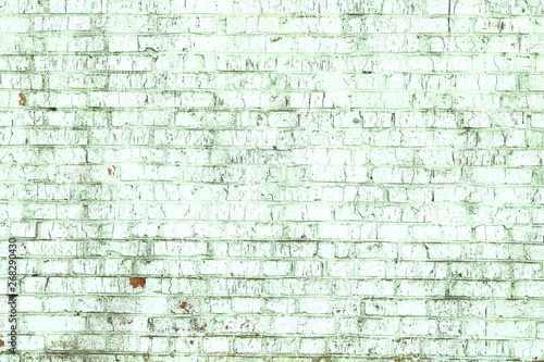 Cuadros en Lienzo old shabby wall of green brick color as abstract background in loft style