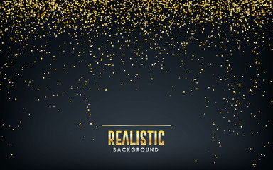 Wall Mural - dark abstract background with black circle overlap layers. golden glitters dots element decoration.