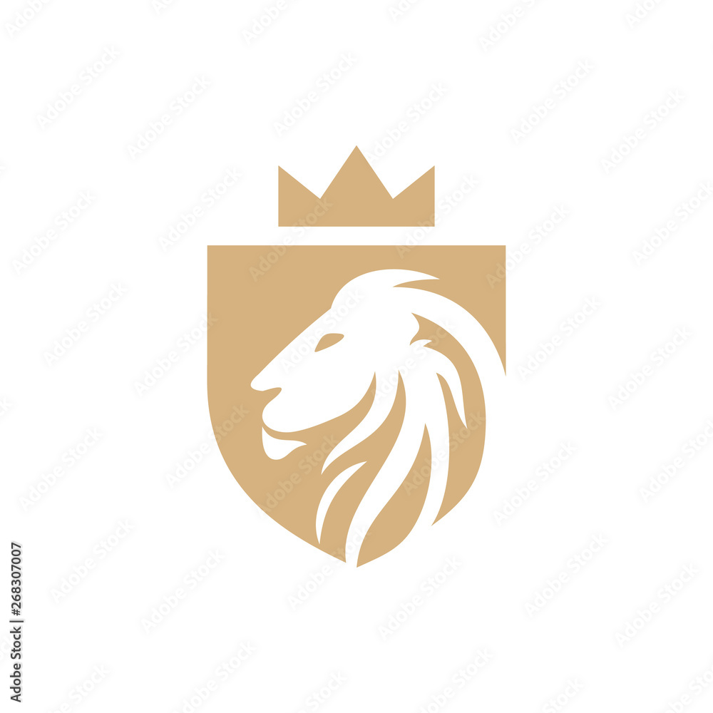 lion king shield guard vector logo design Stock Vector | Adobe Stock