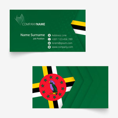 Wall Mural - Dominica Flag Business Card, standard size (90x50 mm) business card template.