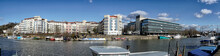 Panoramic View Of Harbourside Area Of  Bristol Docks, UK
