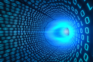 blue binary tunnel background