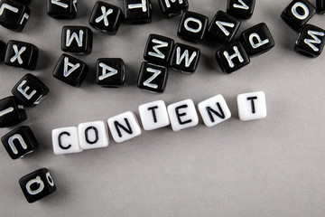 Wall Mural - Conntent concept. Text from alphabet letters.