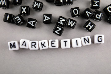 Wall Mural - marketing concept. text from alphabet letters
