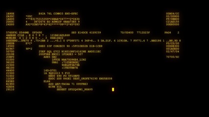 Wall Mural - encrypted programming security hacking code data flow stream on display new quality numbers letters 