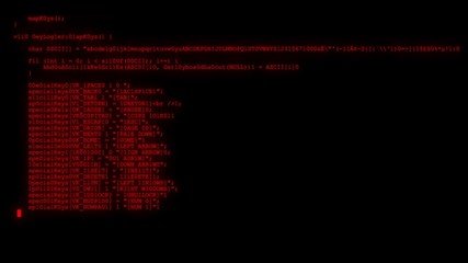 Wall Mural - encrypted programming security hacking code data flow stream on display new quality numbers letters 