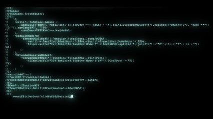 Wall Mural - encrypted programming security hacking code data flow stream on display new quality numbers letters 
