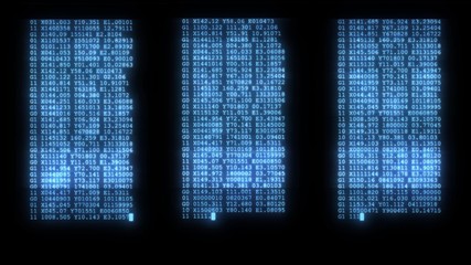 Wall Mural - encrypted programming security hacking code data flow stream on display new quality numbers letters 