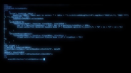 Wall Mural - encrypted programming security hacking code data flow stream on display new quality numbers letters 