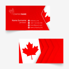 Wall Mural - Canada Flag Business Card, standard size (90x50 mm) business card template.