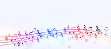 Colorful Music Notes Banner