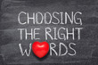 canvas print picture - choosing right words heart