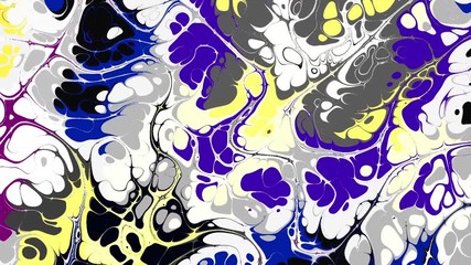 Poster - Moving random wavy texture. Psychedelic animated background. Transform abstract curved shapes. Looping footage.