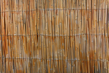 background of reed. tied up. fence from reed. reed texture