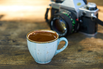 Dark Turkish coffee on the table