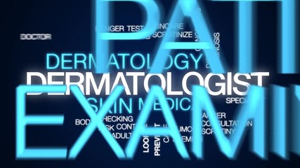 Canvas Print - Dermatologist animated word cloud. Kinetic typography.