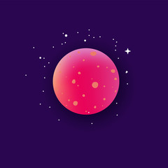 Wall Mural - Planet the element of space and galaxy flat vector illustration on background.