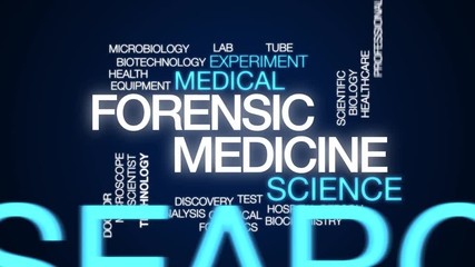 Sticker - Forensic medicine animated word cloud. Kinetic typography.