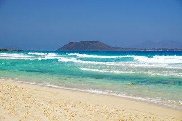 Wall Mural - View on the Island Lobos from Corralejo, Fuerteventura.