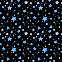 Wall Mural - Space Galaxy constellation seamless pattern print could be used for textile
