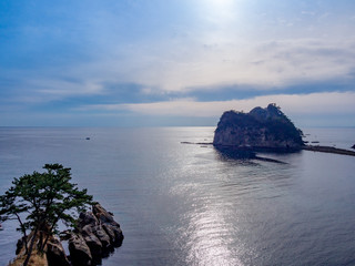 【静岡県伊豆半島】西伊豆堂ヶ島の風景【三四郎島のトンボロ現象・冬】