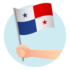 Wall Mural - Panama flag in hand