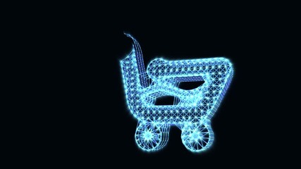 Wall Mural - the appearance of the shopping cart sign. icon digital internet commerce. animation of abstract idea