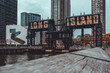 Gantry cranes in Gantry Plaza State Park on the Long Island City waterfront