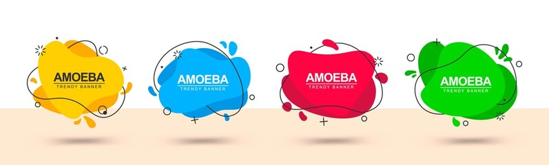 Wall Mural - abstract web banners red, green, yellow and blue color. set of bright banners. ready bright template