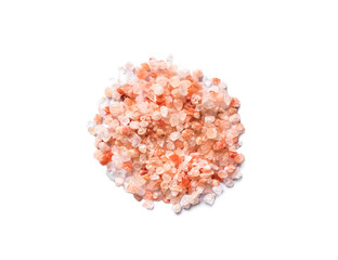 Bolivian Pink salt on white background