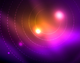 Neon circles abstract background