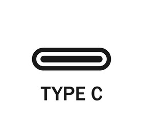 USB type c icon vector 