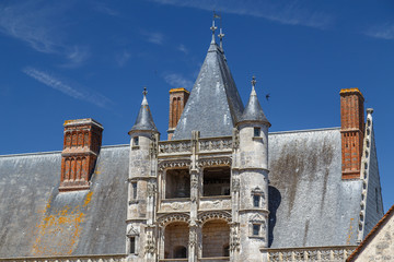 Wall Mural - View to the medieval castle of Chateaudun town, France