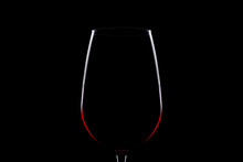 Red Wine Glass Silhouette On Black Background