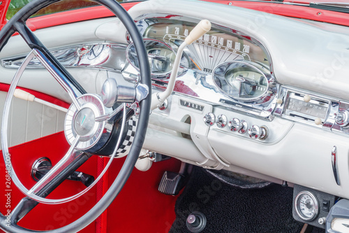 Photo  Interior of an old Ford Edsel